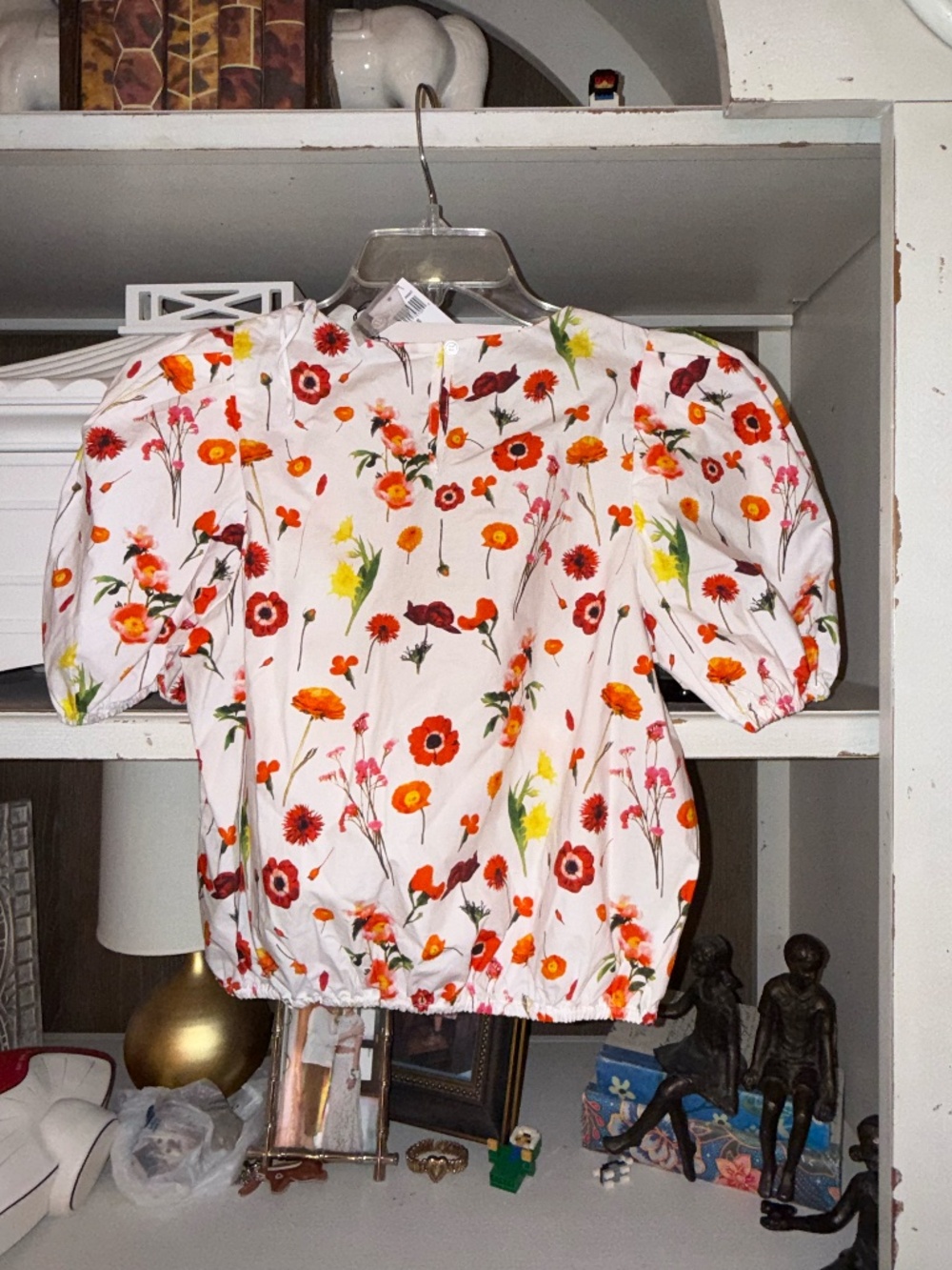 Joie Small floral puff sleeve cotton shirt top nwt - Picture 4 of 4